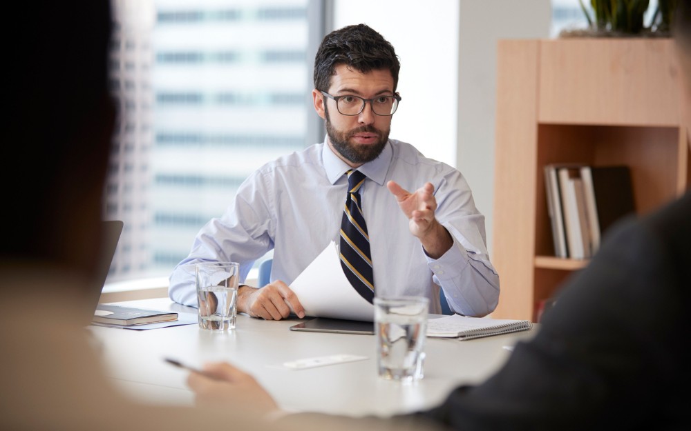 Employer talking about upward bullying