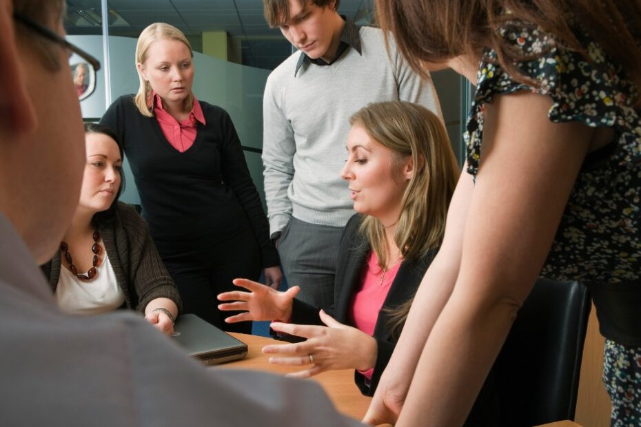 Team meets, keeping communication open